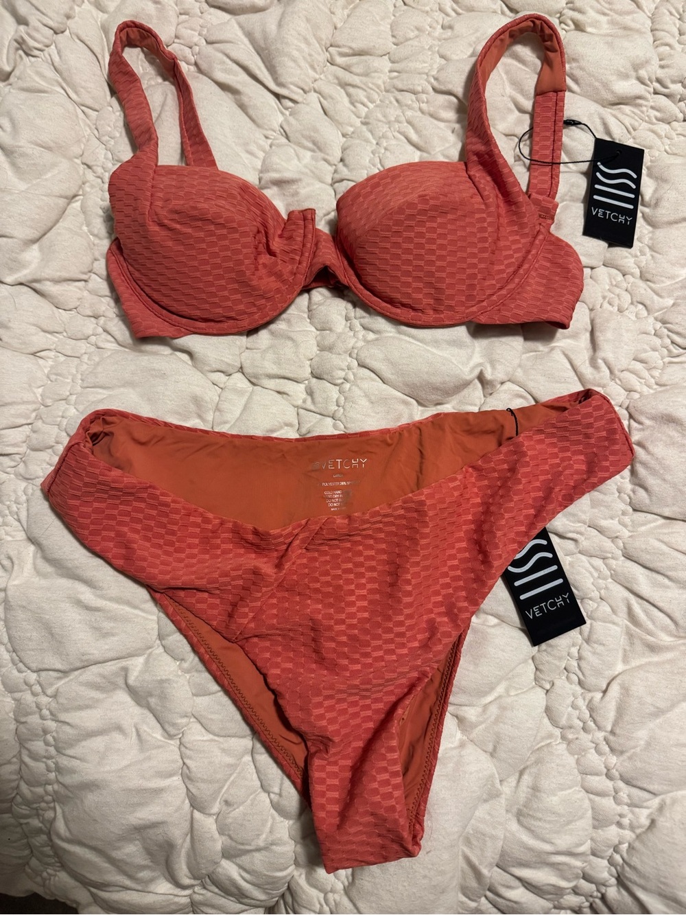 Vetchy Textured Rust Bikini Set - Two Piece Swimsuit